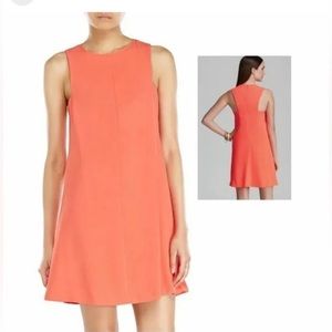 TRINA TURK Bright Orange/Coral Halter Neck Dress.